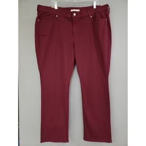 NEW Levis Women Plus Sz 22W Windsor Wine Stretch Mid Rise Classic Straight Jeans